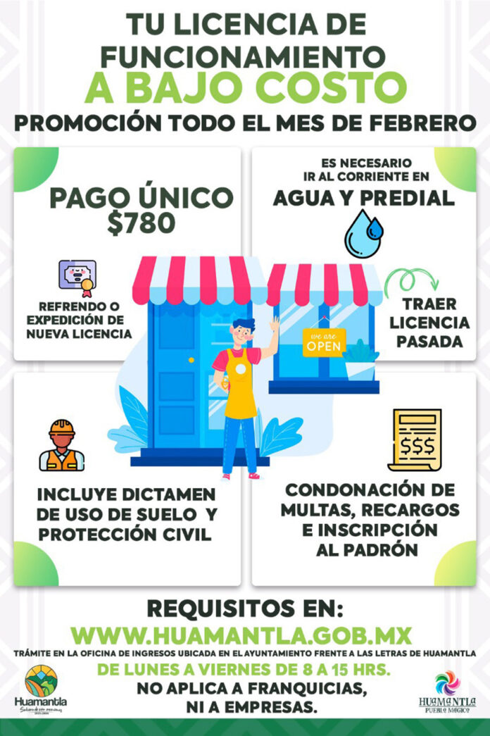 Extiende Ayuntamiento de Huamantla Periodo de Promoción para Regularizar Licencias de Funcionamiento - AlternativaTlx Extiende Ayuntamiento de Huamantla Periodo de Promoción para Regularizar Licencias de Funcionamiento - AlternativaTlx