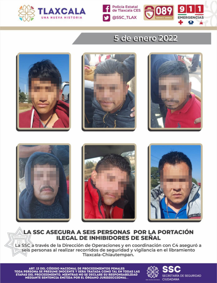 La SSC Asegura a Seis Personas por la Portación Ilegal de Inhibidores de Señal - AlternativaTlx