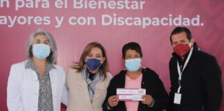 Presenció Lorena Cuéllar Entrega de Pensión para el Bienestar de las Personas Adultas Mayores y con Discapacidad en Yauhquemehcan - AlternativaTlx