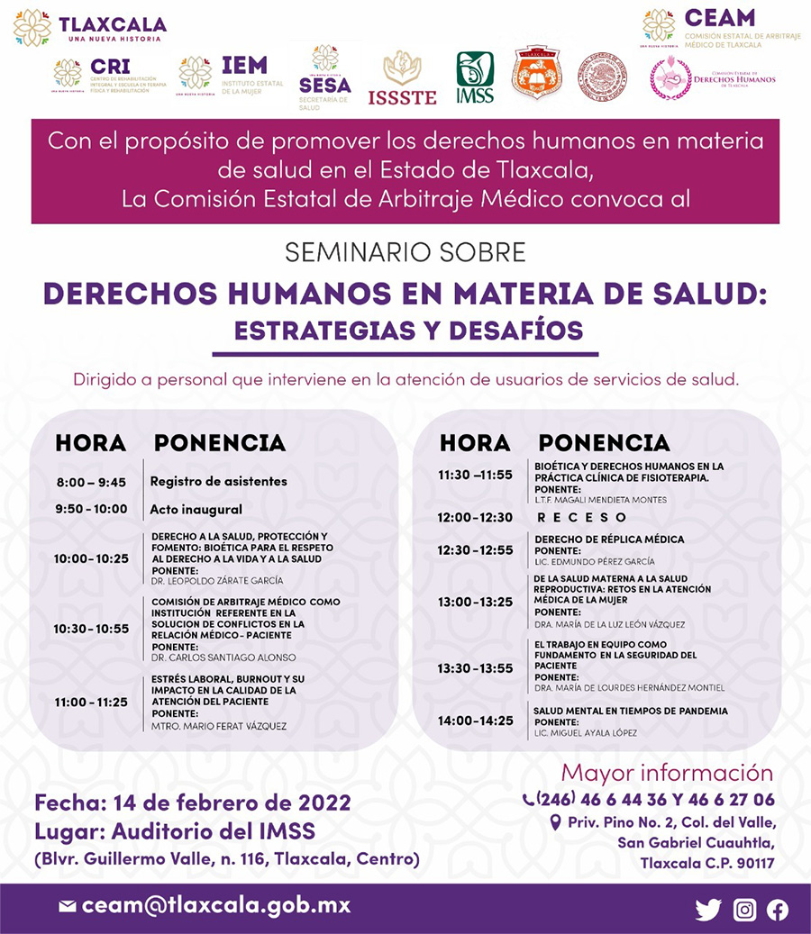 Coordinará CEAM Seminario para Promover los Derechos Humanos en Materia de Salud - AlternativaTlx