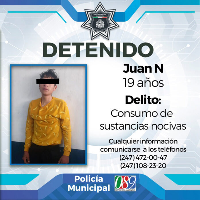 Detiene Policía Municipal a Individuo por Consumo de Estupefacientes - AlternativaTlx