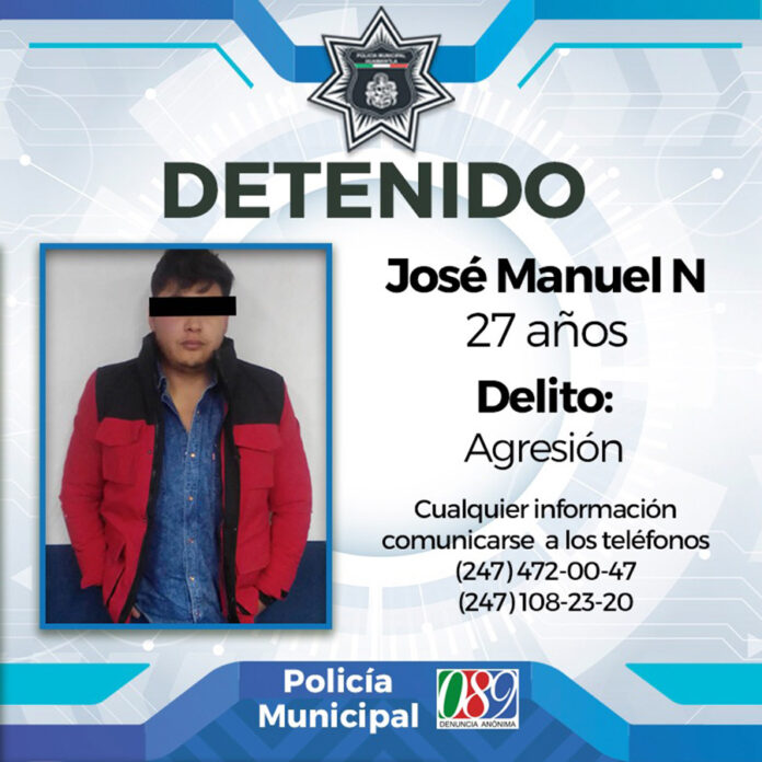 Detiene Seguridad Pública Municipal a Agresor en el Centro de la Ciudad - AlternativaTlx