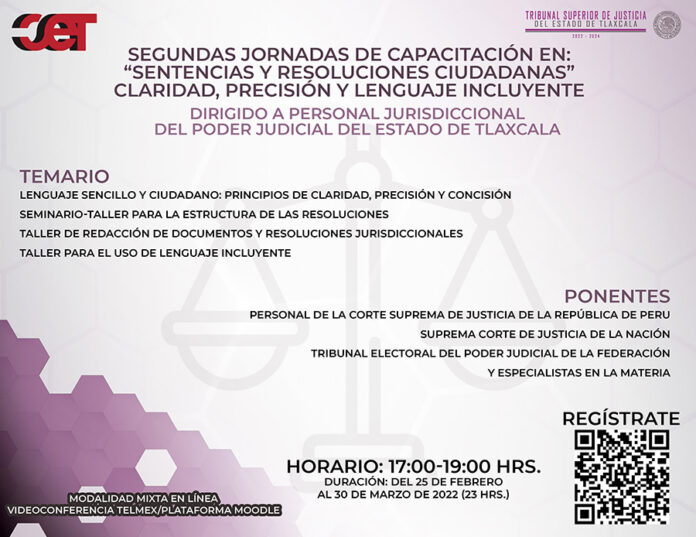 Impartirán Capacitación Internacional al Personal Jurisdiccional del TSJE - AlternativaTlx
