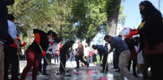 Inicia Gobierno del Estado Trabajos de Limpieza por Pintas Realizadas en Palacio de Gobierno - AlternativaTlx