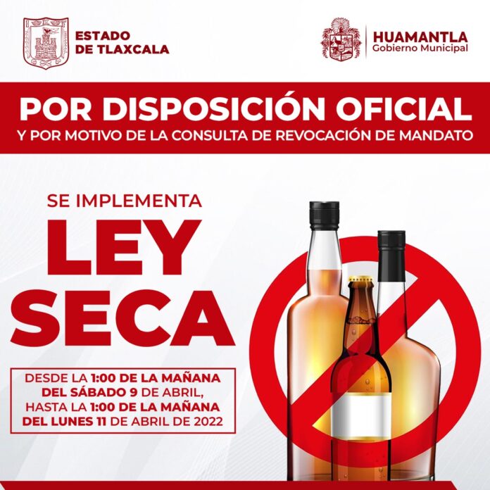 Atenderá Ayuntamiento de Huamantla Disposición Estatal de Ley Seca