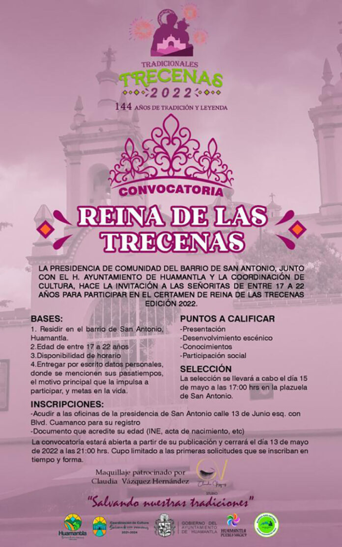 Autoridades Municipales Invitan a Participar en el Certamen de la “Reina De Las Trecenas” - AlternativaTlx