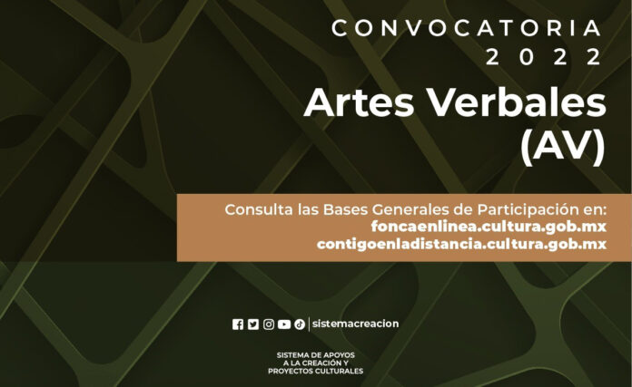 El Sistema de Apoyos a la Creación y Proyectos Culturales y el INALI Lanzan Convocatoria de Artes Verbales 2022