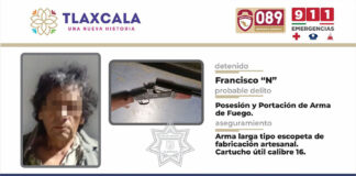 SSC Detiene en Santo Toribio Xicohtzinco a una Persona con Arma de Fuego - AlternativaTlx