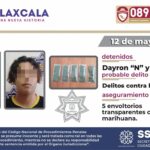 La SSC y Policía Municipal Detienen en Apizaco a Dos Personas por Posesión de Enervantes