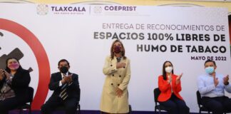 Entregó Gobernadora Lorena Cuéllar Reconocimientos a 11 Espacios 100% Libres de Humo de Tabaco