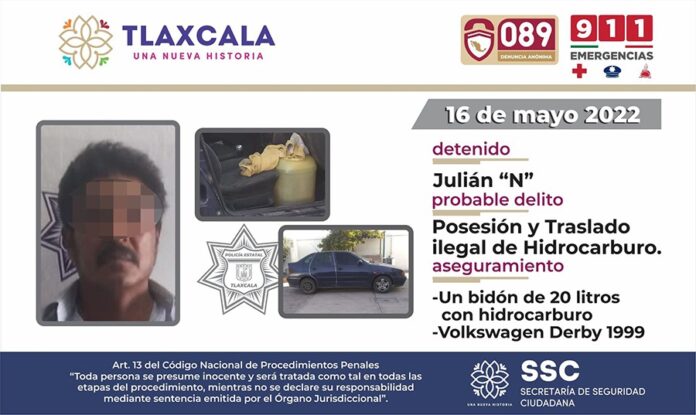 La SSC Detiene a una Persona y Aasegura una Unidad con Hidrocarburo