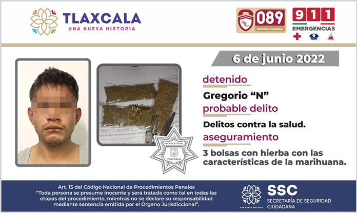 Detiene la Ssc a Persona con Enervantes en Santa Isabel Xiloxoxtla - AlternativaTlx
