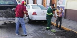 Mantienen Labores de Asistencia Áreas del Ayuntamiento de Huamantla Tras Intensa Lluvia