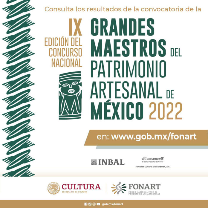 Anuncian los Resultados de la Ix Edición del Concurso Nacional Grandes Maestros del Patrimonio Artesanal de México 2022 - AlternativaTlx