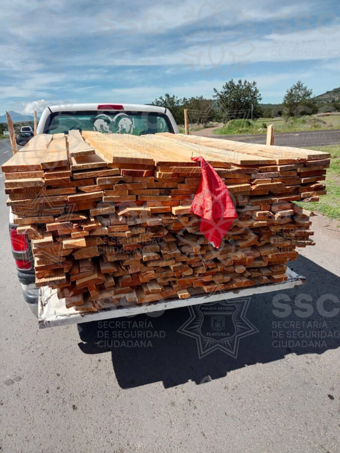 Asegura Policía Estatal Material Forestal en Atlangatepec - AlternativaTlx