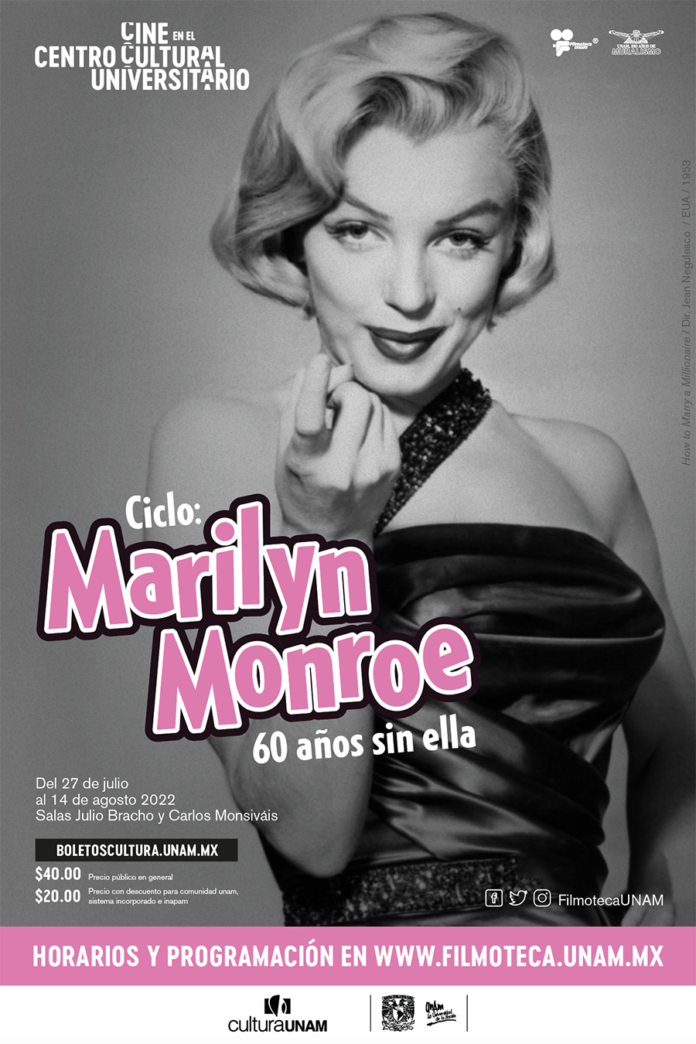 Filmoteca UNAM Reinicia Actividades con el Ciclo: Homenaje a Marilyn Monroe,60 Años sin Ella - AlternativaTlx