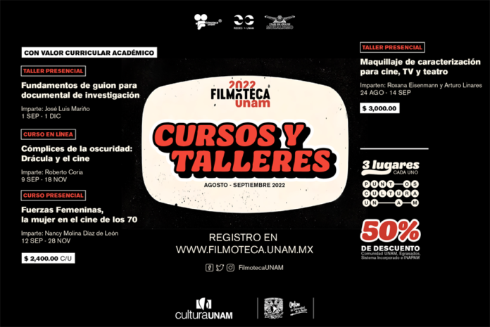 Continúan Abiertas las Inscripciones para los Cursos y Talleres de Cine de Filmoteca UNAM - AlternativaTlx