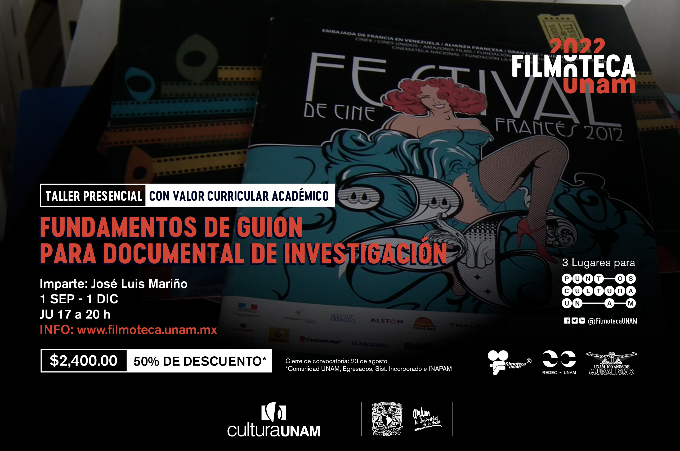 Continúan Abiertas las Inscripciones para los Cursos y Talleres de Cine de Filmoteca UNAM - AlternativaTlx