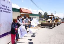 Gobernadora Lorena Cuéllar Dio Banderazo Inicial a Obras Carreteras en Huamantla