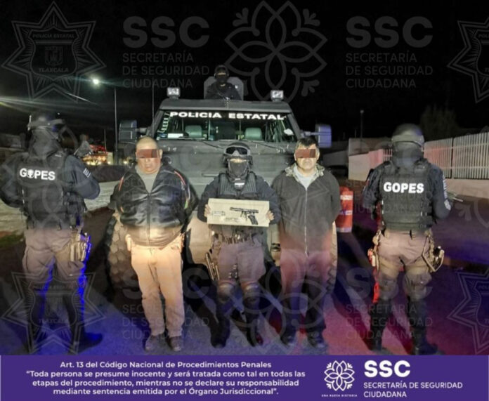 Asegura SSC a Sujetos por Portación Ilegal de Arma en Huamantla - AlternativaTlx