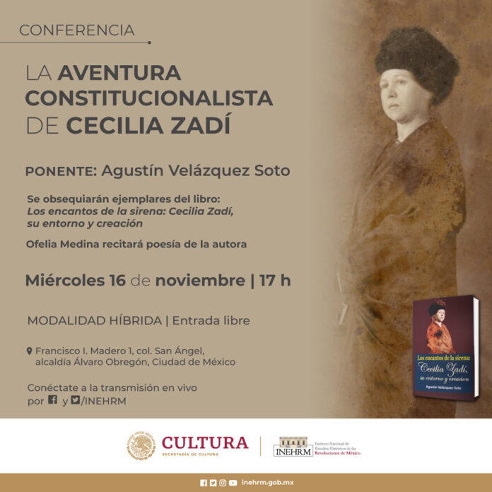 El INEHRM Celebrará Velada Histórico Literaria en Torno a la Poetisa Sinaloense Cecilia Zadí, Recitada por Ofelia Medina - AlternativaTlx