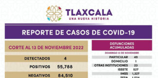 Registra SESA 4 Casos Positivos y Cero Defunciones de Covid-19 en Tlaxcala - AlternativaTlx