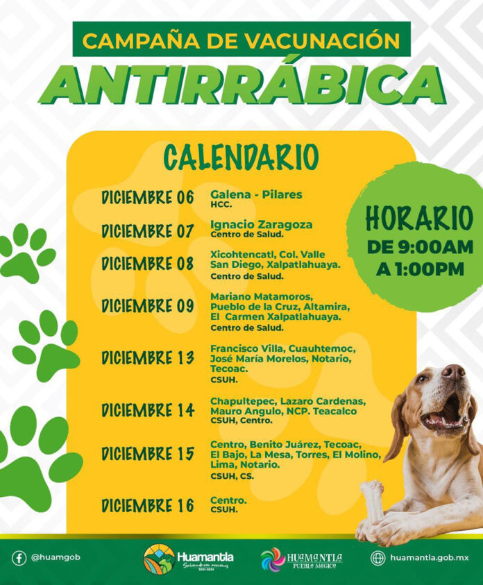 Anuncia Ayuntamiento de Huamantla Campaña Antirrábica Gratuita - AlternativaTlx