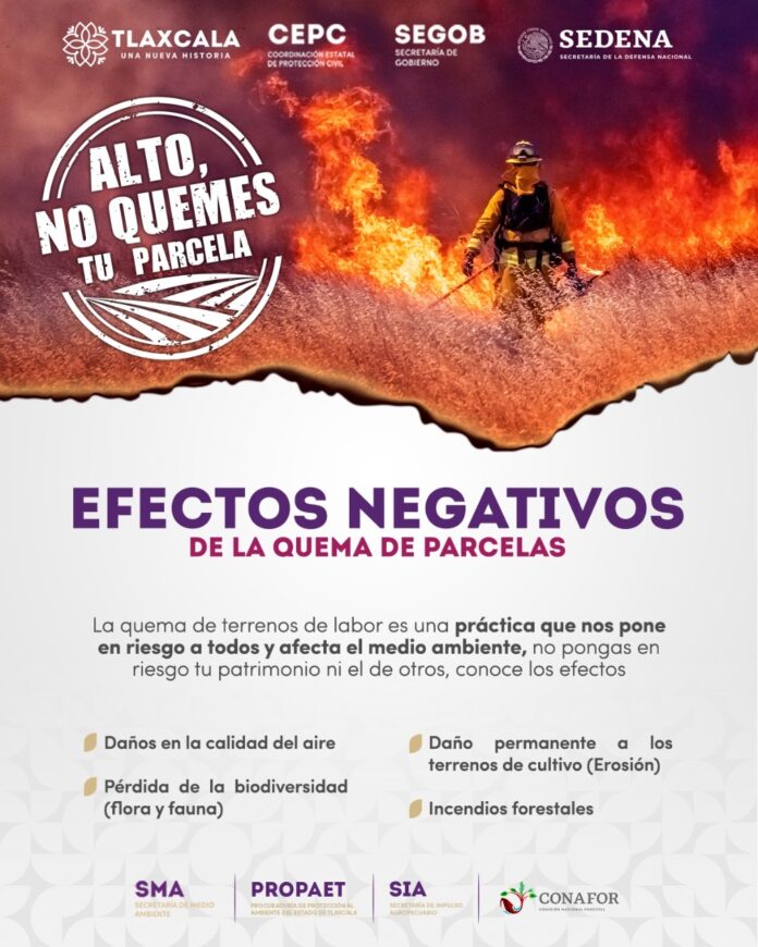 Exhorta CEPC a no Realizar Quema de Parcelas en Periodo de Estiaje - AlternativaTlx