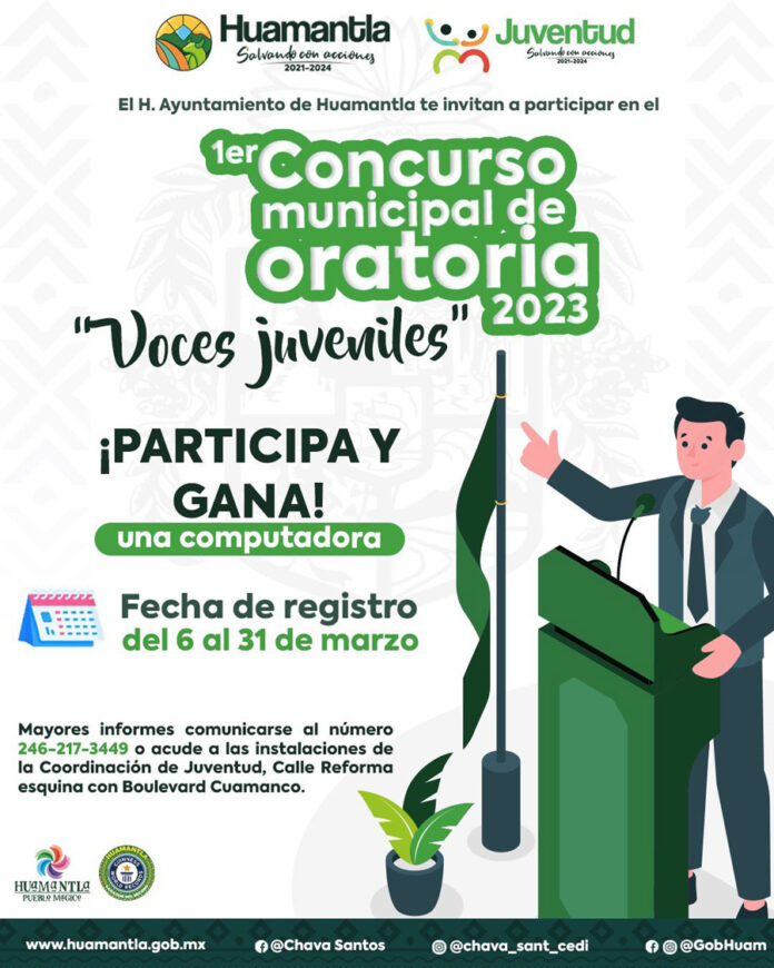 Convoca Ayuntamiento de Huamantla a los Jóvenes a Participar en Concurso de Oratoria ¨Voces Juveniles 2023¨ - AlternativaTlx