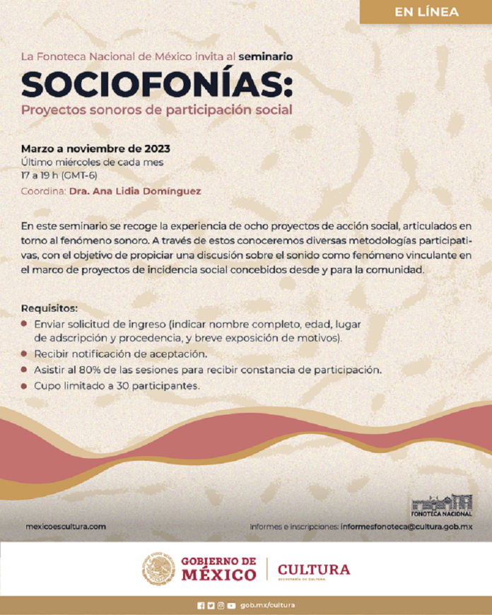 La Fonoteca Nacional Lanza el Seminario Sociofonías: Proyectos Sonoros de Participación Social - AlternativaTlx