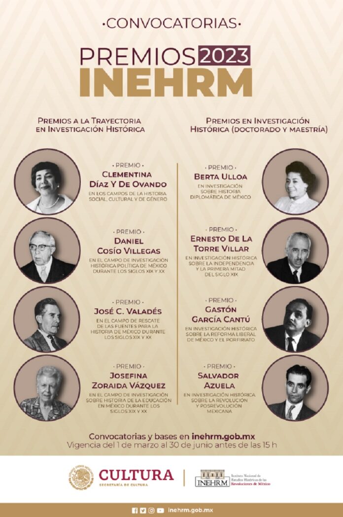 Abierta la Convocatoria a los Premios INEHRM 2023 de Trayectoria en Investigación Histórica y de Tesis de Grado - AlternativaTlx