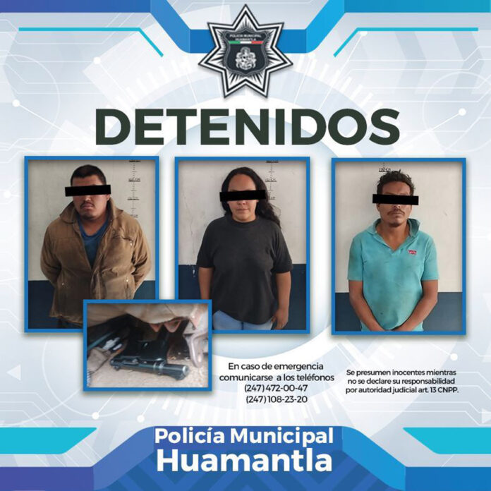 Arresta Policía de Huamantla a tres Personas a Quienes se les Detectó un Arma de Fuego - AlternativaTlx