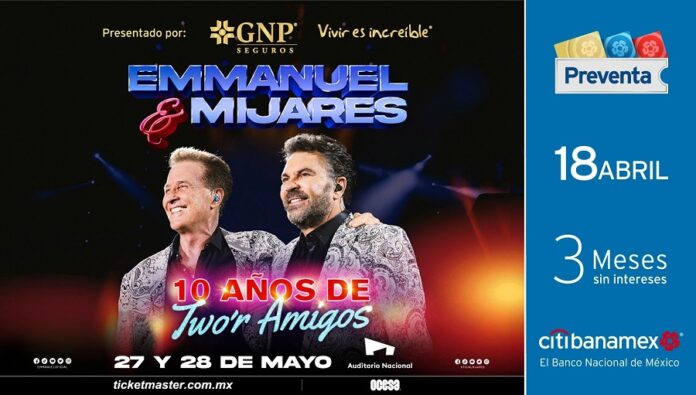 Emmanuel & Mijares Celebrarán 10 Años del Two'r Amigos con Nuevas Fechas - AlternativaTlx