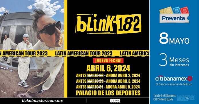 Blink-182 Revela Nuevas Fechas de sus Conciertos en CDMX y Añade un Concierto más - AlternativaTlx