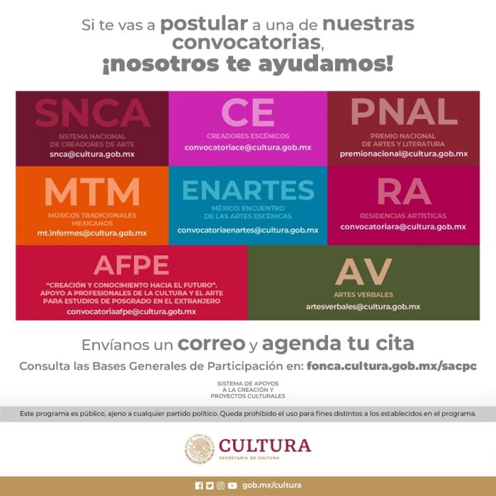 Están Abiertas 17 Convocatorias Nacionales y Estatales del Sistema de Apoyos a la Creación y Proyectos Culturales - AlternativaTlx