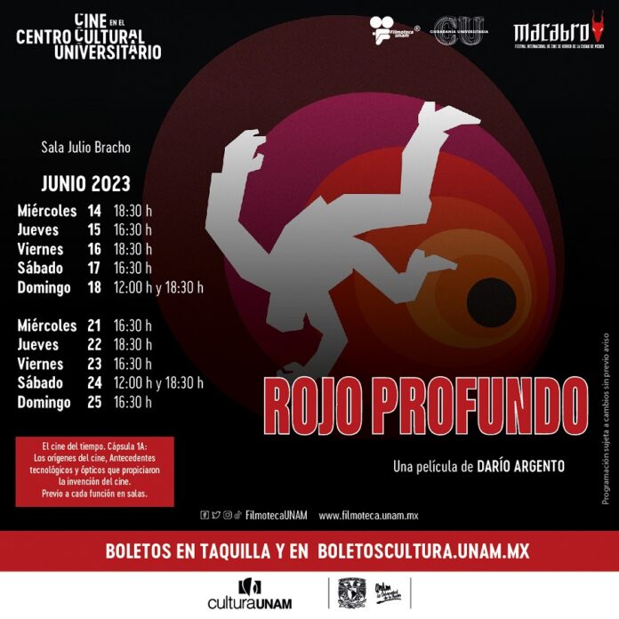 Filmoteca UNAM Estrena el Clásico de Terror Rojo Profundo de Dario Argento - AlternativaTlx