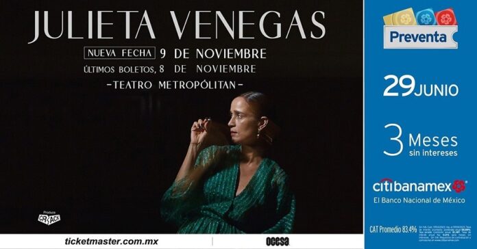 Julieta Venegas Suma una Fecha más en el Teatro Metropólitan - AlternativaTlx