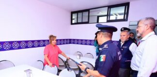 Supervisó Gobernadora Lorena Cuéllar Funcionamiento de Comedor en Comisaría de Tlaxcala de SSC - AlternativaTlx