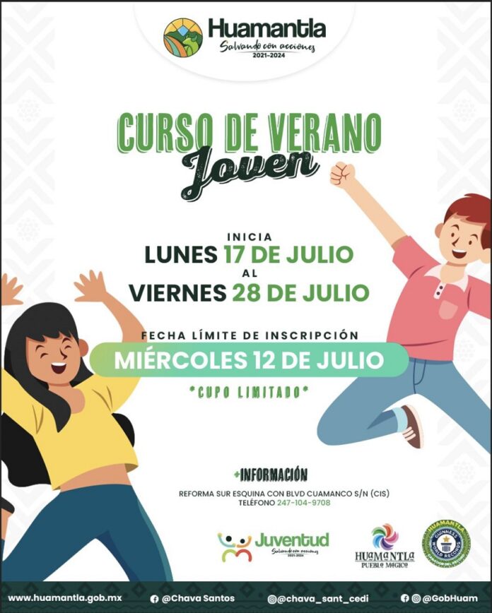 Invita Ayuntamiento de Huamantla al Curso de Verano Joven - AlternativaTlx