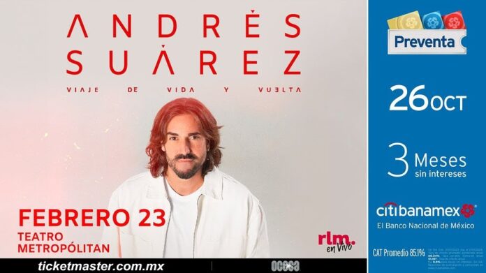 Andrés Suárez se Presentará en Emblemático Recinto de México - AlternativaTlx