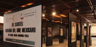 “El cartel, memoria del cine mexicano”, conformada por afiches resguardado por el Acervo del Imcine, que dan cuenta de producciones realizados en distintas décadas.