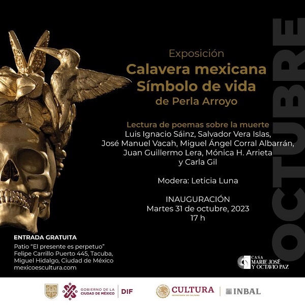 Presentarán en la Casa Marie José y Octavio Paz la Exposición “Calavera Mexicana. Símbolo de Vida”, de Perla Arroyo. - AlternativaTlx