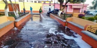 Realiza Ayuntamiento de Huamantla Jornada de Limpieza Integra en la Plazuela de Jesús. - AlternartivaTlx