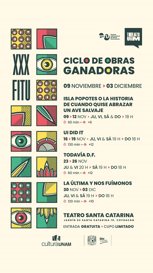 Ciclo de Obras Ganadoras del XXX FITU Llega al Teatro Santa Catarina. - AlternativaTlx