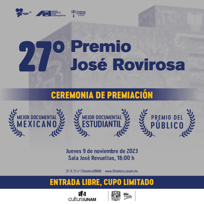 La Filmoteca de la UNAM, la ENAC y Cultura en Directo.UNAM Anuncian a los Ganadores del Premio José Rovirosa al Mejor Documental Mexicano y Mejor Documental Estudiantil Mexicano 2023 y el Premio del Público. - AlternativaTlx