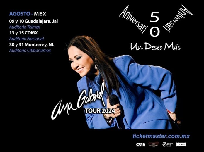Ana Gabriel Agrega Seis Shows a su Gira Un Deseo Más -AlternativaTlx