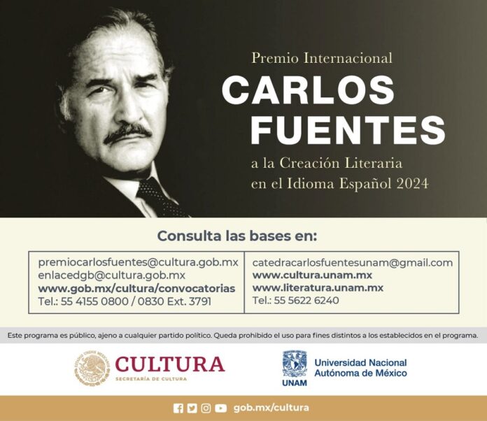 Convocatoria para el Premio Internacional Carlos Fuentes a la Creación Literaria en el Idioma Español 2024 -AlternativaTlx