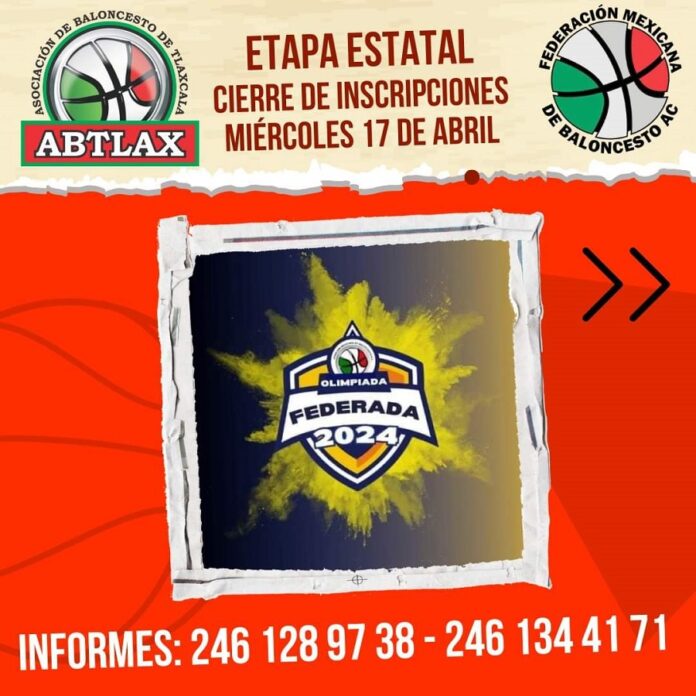 Mañana Miércoles Cierre de Inscripciones a la Etapa Estatal de la Olimpiada Nacional Federada 2024 - AlternativaTlx
