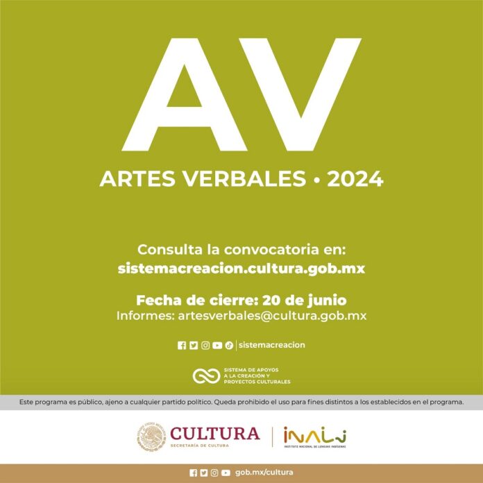 El Sistema Creación y el Inali Invitan a participar en la Convocatoria Artes Verbales 2024 -AlternativaTlx