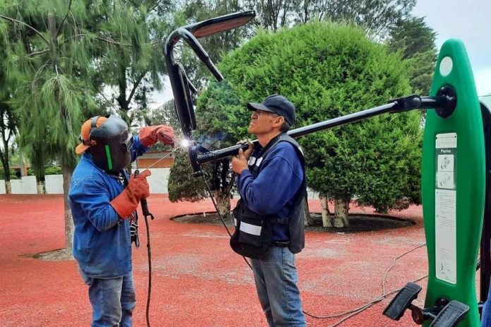 Realiza Ayuntamiento de Huamantla Mantenimiento en la Unidad Deportiva 